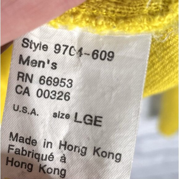 TYROLIA SPORTSWEAR Men's Vintage Yellow Abstract Design Crew Neck Sweater Large - Picture 4 of 5